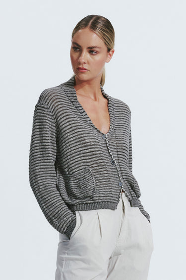 Knit Cardi W Treatment-Sweaters & Cardigans-Transit-Debs Boutique